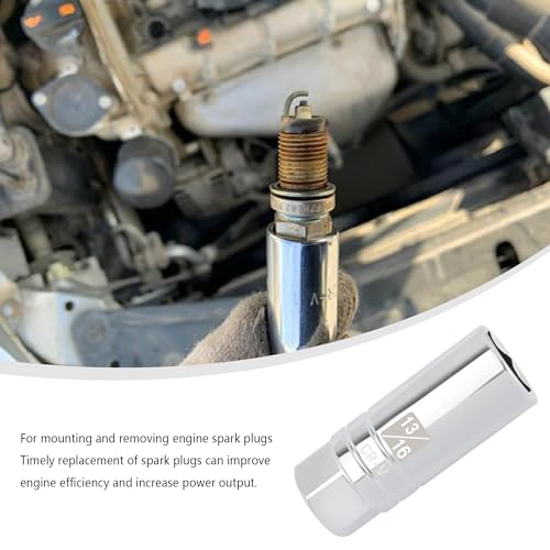 Salior 13/16" Magnetic Spark Plug Socket,6-Point 3/8" Drive Thin Wall Spark Plug Socket,Universal Spark Plug Removal Tool Car Accessories for Most Cars Trucks SUVs (13/16 inch) - color: 13/16 inch