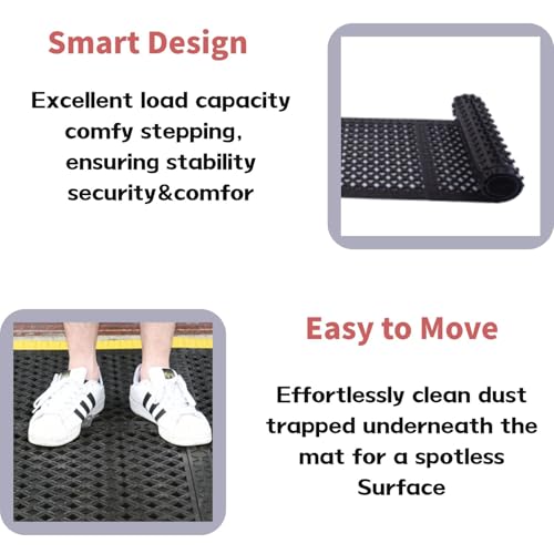 Durable Comfort Floor Mat - Anti-Slip Design for High Traffic Areas, Kitchen, Bar, Pool Decks - All-Weather Indoor/Outdoor Waterproof Mat (Easy Clean Surface) - size: 21"x21"- 8PCS(Anti-Silp Mat)