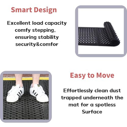 Durable Comfort Floor Mat - Anti-Slip Design for High Traffic Areas, Kitchen, Bar, Pool Decks - All-Weather Indoor/Outdoor Waterproof Mat (Easy Clean Surface) - size: 21"x21"- 8PCS(Anti-Silp Mat)