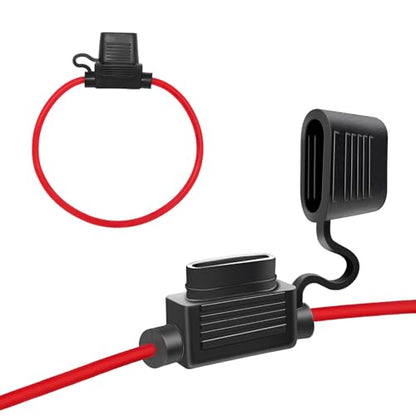 2 PCS 12V 10 AWG Inline Fuse Holder, 10 Gauge in Line Blade Fuse Block Relay with Waterproof Cap, ATC/ATO Standard Pigtail Fuses Holder for Car Truck ATV Boat Marine Audio Lighting - color: 10 AWG