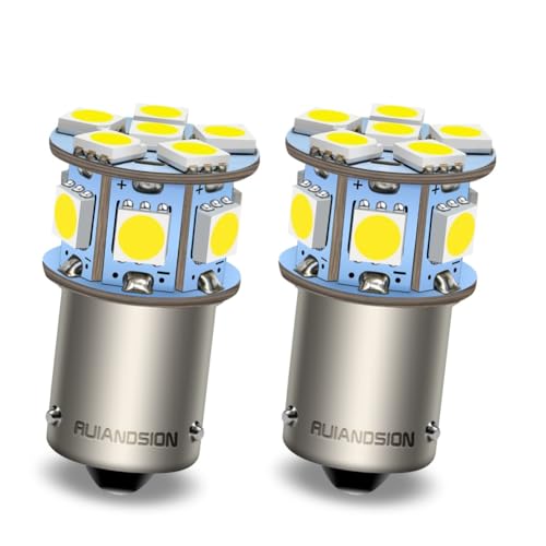 Ruiandsion 2pcs 6V BAU15S 5050 12SMD 6000K White LED Light Bulbs for Reverse Lights Turn Signal Tail Lights,Non-polarity - color: White, size: BAU15S