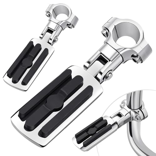 Benlari Highway Pegs, Motorcycle Foot Pegs Stainless Steel 1in 1-1/4in 25mm 32mm Fit for Harley Davidson for Honda for Suzuki for Kawasaki Engine Guards Crash Bars Style 2 (Chrome) - color: CHROME
