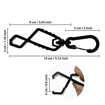 Metal Carabiner Glove Clip - Glove Holder/Hanger for Safety/Construction Work (2 PCS Black)