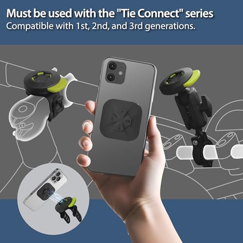 BONE Bike Tie Connect Kit 3 - Sticker, Magnetic Bicycle Phone Mount for Stem, Detachable & 360° Rotatable Silicone MTB Holder, Cycling Phone Carrier for iPhone & 4.7"–7.2" Smartphones (Stem) - style: Bicycle - Stem (Sticker)