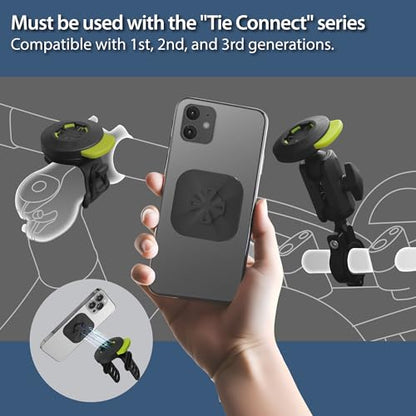 BONE Bike Tie Connect Kit 3 - Sticker, Magnetic Bicycle Phone Mount for Stem, Detachable & 360° Rotatable Silicone MTB Holder, Cycling Phone Carrier for iPhone & 4.7"–7.2" Smartphones (Stem) - style: Bicycle - Stem (Sticker)