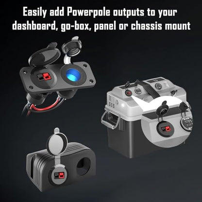 Anderson Power Pole Connector with a Weather Tight Cover, Waterproof Quick Connect Wire Connectors 45 Amp PP15 to 45, Power Pole Cover for Smart Battery Box, Marine Boat, Motorcycle, Truck RV - style: PP15-30-45