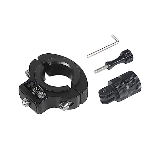Motorcycle Handlebar Clip Holder 1/4 Screw Bicycle Bike Seatpost Clamp Compatible with Go-pro 11 ONE Action Camera Accessories (Black Set) - color: Black Set