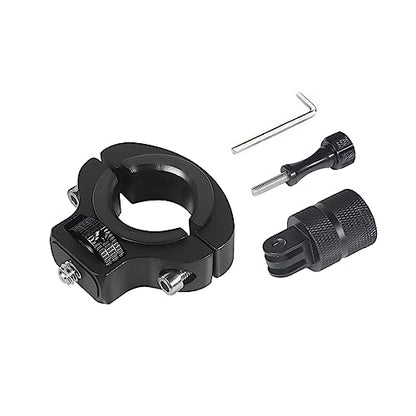 Motorcycle Handlebar Clip Holder 1/4 Screw Bicycle Bike Seatpost Clamp Compatible with Go-pro 11 ONE Action Camera Accessories (Black Set) - color: Black Set