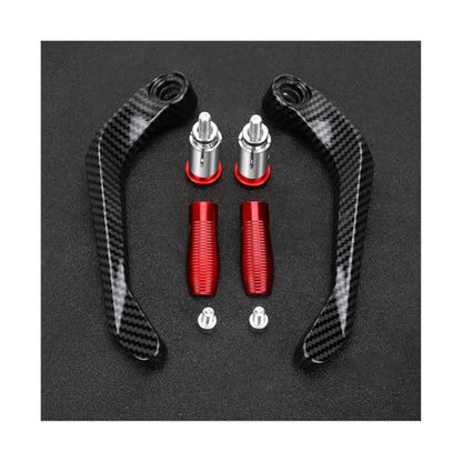 Motorcycle CNC Handlebar Handguard Brake Clutch Levers Hand Guard Protector For Ducati Monster 821 695 696 797 1200 1200S 1100(Rojo) - color: Rojo