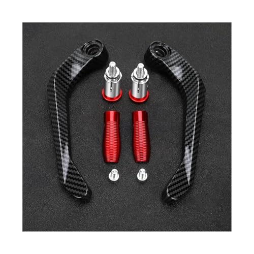 Motorcycle CNC Handlebar Handguard Brake Clutch Levers Hand Guard Protector For Ducati Monster 821 695 696 797 1200 1200S 1100(Rojo) - color: Rojo