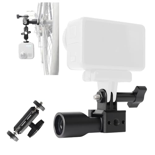 360° Adjustable Motorcycle Handlebar Camera Mount Bracke,1/4 Inch Metal Stand with Double Ball Head Compatible with GoPro Hero 10/9/8/7/6/5/4/3+ DJI Osmo Action & Most Action Cameras for Bicycle
