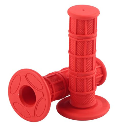 1Pair White Grips, 22mm 7/8" Dirt Bike Grips Scooter Grips Handlebar Hand Grips for Motorcycle, Mini Bike, Dirt Bike, Pit Bike Handlebar Pro Taper Grips Dirtbike - color: red