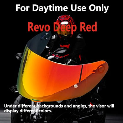 K1 Helmet shield Replacement,K5 Motorcycle Helmet Visor Compatible with K1 K1S K3SV K5 K5S(Revo Deep Red) - color: Revo Deep Red