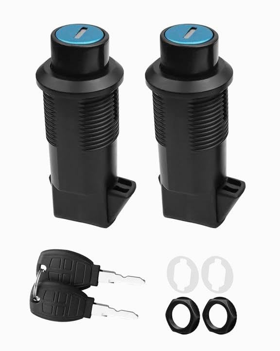 OCHIKI Hard Saddlebag Locks Kit Fit for Harley Honda Yamaha Kawasaki Suzuki Universal RS Motorcycle Saddle Bags, with 2 Keys, Black