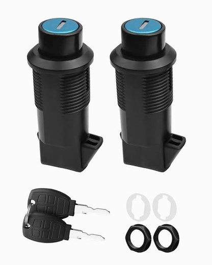 OCHIKI Hard Saddlebag Locks Kit Fit for Harley Honda Yamaha Kawasaki Suzuki Universal RS Motorcycle Saddle Bags, with 2 Keys, Black