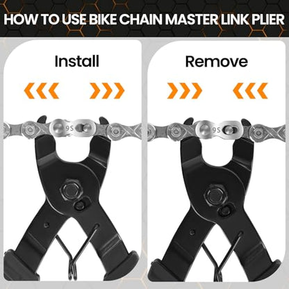 Oumers Bike Chain Repair Tools Set, Bicycle Chain Break Tool, Master Link Pliers, Bike Wear Checker Indicator Opener Closer Remover Pliers - color: Black
