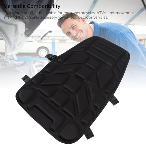 Shock Absorbing ATV Seat Cover, Padded Breathable Motorcycle Seat Pad Protector, Enhance Comfort with EVA Oxford Cloth, Fits Most ATVs Snowmobiles with Built in Non Slip Design,