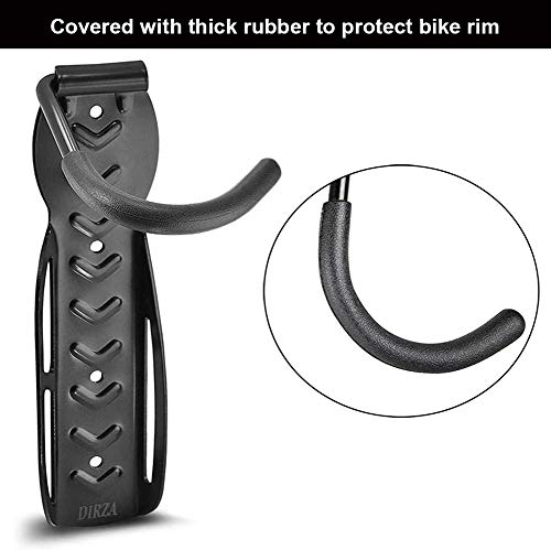 Dirza Bike Rack Garage Wall Mount Bike Hanger Storage System Vertical Bike Hook for Indoor Shed - Easily Hang/Detach - Heavy Duty Holds up to 65 lb with Screws Black - style: Style 1 Bikes