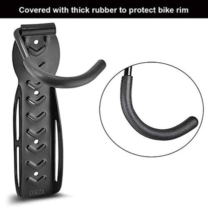 Dirza Bike Rack Garage Wall Mount Bike Hanger Bike Hooks Bike Storage Bicycle Vertical System for Garage Indoor Shed - Easily Hang/Detach - Holds up to 65 lb with Screws Black - style: Style 2 Bikes