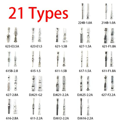 Connector Pins Crimped Terminal Automotive Car kit Electrical 1/1.5/1.8/2.2/2.8/3.5mm Motorcycle ATV Wire Removal Non-Insulated Plug Male Female Crimp Set