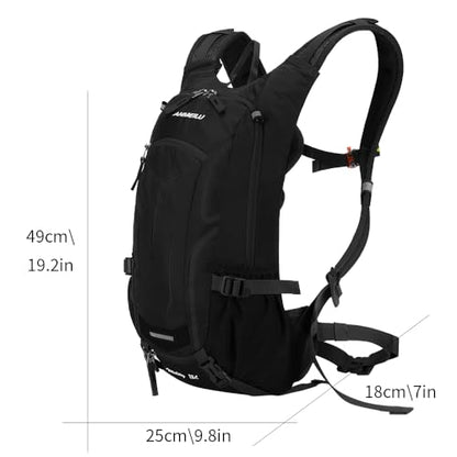 Outdoor Cycling Backpack, 18L, Black - color: black, size: Backpack and Water Bag