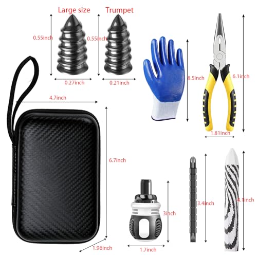 Tire Repair Kit, Tire Plug Kit, No Need to Remove Tire, Quick Flat Tire Repair Tool with Plug Screws, Portable Kit for Cars, Trucks, Motorcycles & SUVs - color: Emergency Tire Repair Kit