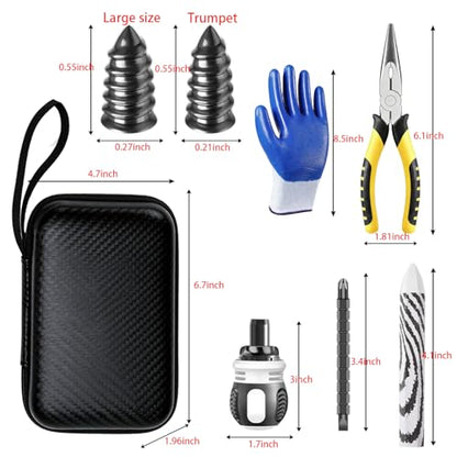 Tire Repair Kit, Tire Plug Kit, No Need to Remove Tire, Quick Flat Tire Repair Tool with Plug Screws, Portable Kit for Cars, Trucks, Motorcycles & SUVs - color: Emergency Tire Repair Kit
