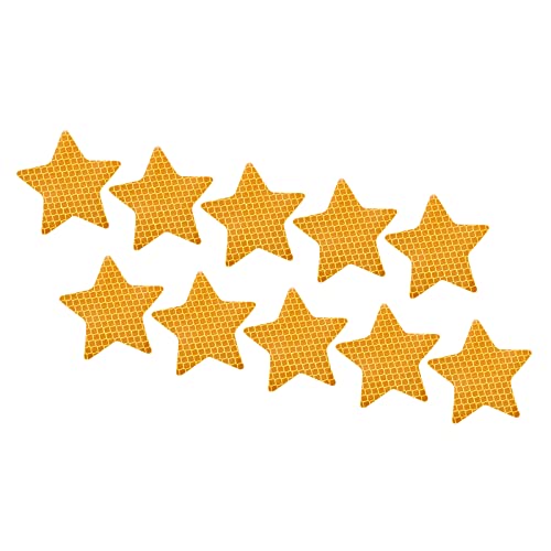 PATIKIL Reflective Stickers, 30 Pack 2.36 x 2.36 Inch Waterproof Adhesive High Visibility Night Caution Warning Star Shape Safety Tape Reflector for Trucks Trailers Cars, Yellow - color: Yellow