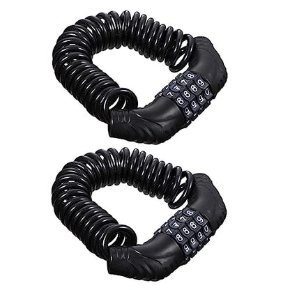 2pcs Portable Anti-Theft Steel Wire Cable Lock Combination Lock for Bikes Helmets and Motorcycles Lightweight and Versatile Security for Outdoor Riding