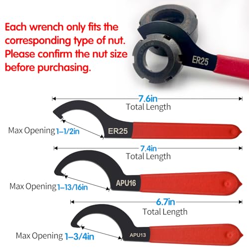 Mdvora 6pcs Coilover Spanner Wrench Set, C-Shape Shock Spanner Hook Wrench Tools, for Suspension System and Shock Adjustment - color: 6pcs