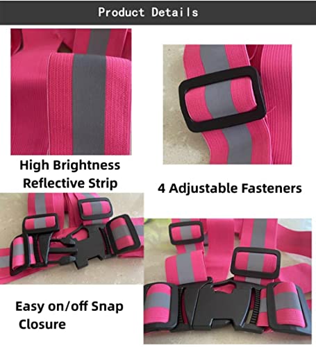 Running Reflective Vest Reflective Belt Adjustable Safety Vest Night Running Outdoor Riding High Visibility Reflective Tape for Motorcycle Jogging 4pieces