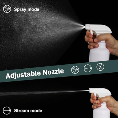 Spray Bottles Plastic Spray Bottle for Hair Mist/Stream Heavy Duty Empty Spray Bottles for Cleaning Solutions, Plants, Cooking (16.9oz-White) - color: 16.9oz-White