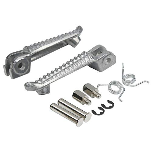 TCMT Front Footrests Pegs Footpegs Sider Fit for Yamaha YZF R1 1998-2025 R1S R1M 2015-2023 YZF R6 2003-2020 YZF R6S 2003-2009 Replace for 1KB-27461-00-00 - color: Sliver