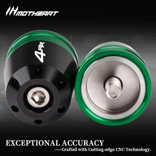 Motorcycle Handlebar End Weights For Ninja ZX-4RR 2023-2025 Heavy Duty Stainless Steel & Aluminum Bar Ends with Vibration Dampers Universal 8mm Fit Accessories (Green) - color: Green