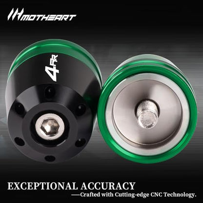 Motorcycle Handlebar End Weights For Ninja ZX-4RR 2023-2025 Heavy Duty Stainless Steel & Aluminum Bar Ends with Vibration Dampers Universal 8mm Fit Accessories (Green) - color: Green