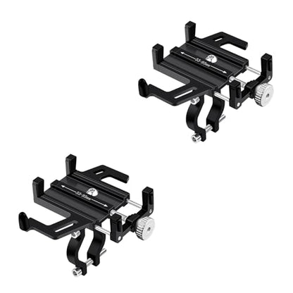 NineLeaf 2PK Bike Phone Mount Holder, Aluminum Motorcycle Phone Mount, Handlebar Mount Phone Holder 90°180°270°360°Rotating for Exercise Bike Ebike Scooter Camera Friendly Suitable for2.2-3.7" Phones - color: 2PK