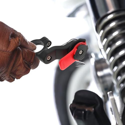 Motorcycle Phone Holder with Red Vibration Shock Absorber, Universal Handlebar Mount Compatible with Bikes and Scooters for Stable Riding Experience