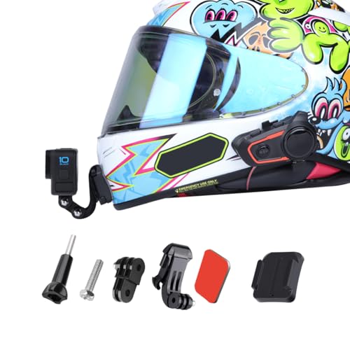 Motorcycle Helmet Chin Mount with Curved Base Mount and Sticky Pads for GoPro Hero 12 11 10 9 8 7 Black Silver White 6 5 4 Osmo Special for Helmet SHOEI Z8