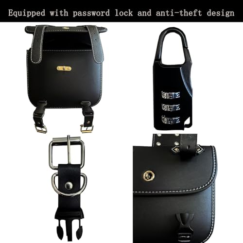 Faux Leather Motorcycle Saddlebags with Lock | fit Softail, Scooter Powersports & Cruisers, Throw Over Saddle Bags for Daily Commute or Long Trips 12.2x5.12x9.84 inches - size: Large Without Cup Bag