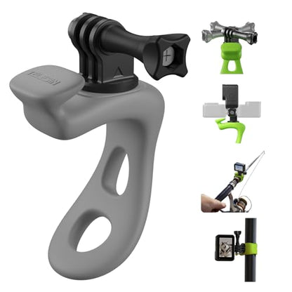 TELESIN Camera Flexible Mount 360 Strap Mount Wrap Band for GoPro Hero 13 12 11 10 9 Insta360 DJI Action Osmo Pocket Bike Motorcycle Handlebar Roll Bar Tube Clip Holder Attach Accessories - color: Grey