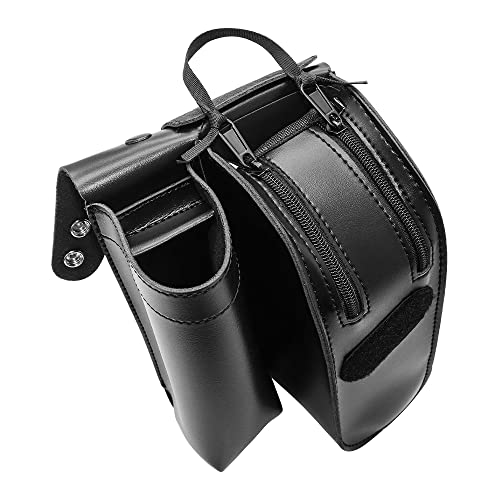 Motorcycle Saddlebag For Road King Touring For Electra Glide Guard Crash Bar Bags with Water Bottle Holder Waterproof Toolkit (Left Side)