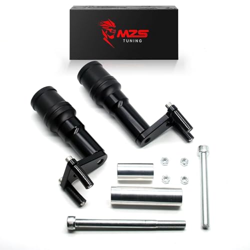 MZS Black Motorcycle Clutch Brake Levers Short + Motorcycle Frame Sliders Falling Crash Protector Guards Compatible with Z400 EX400 EX 400