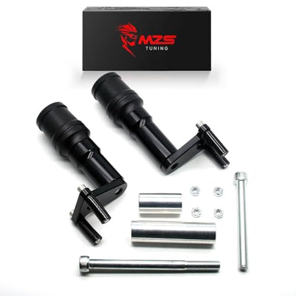 MZS Black Motorcycle Clutch Brake Levers Short + Motorcycle Frame Sliders Falling Crash Protector Guards Compatible with Z400 EX400 EX 400