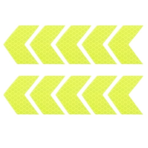 PATIKIL Reflective Stickers (Arrow, Fluorescent Green) (50 Pcs) High Visibility Safety Reflective Tape Adhesive Waterproof Warning Strips for Car/Motorcycle/Helmet/Trailer Truck - color: Fluorescent Green, size: Arrow