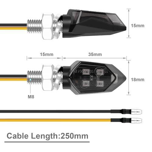 Kinstecks 4PCS Mini Motorcycle Indicators Turning Indicators Turn Signal Lights 12V for Motorcycle Motorbike Scooter Quad Cruiser Harley Kawasaki Yamaha Suzuki Off Road