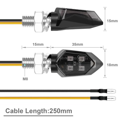 Kinstecks 4PCS Mini Motorcycle Indicators Turning Indicators Turn Signal Lights 12V for Motorcycle Motorbike Scooter Quad Cruiser Harley Kawasaki Yamaha Suzuki Off Road