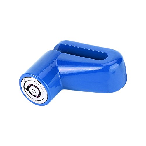 Motorcycle Wheel Lock, Metal Bike Lock Disc Brakes Anti Theft Bicycle Locks with Plastic Frame and Keys, Black (Blue) - color: Blue