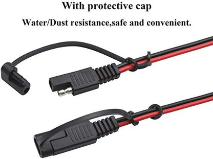 Cigarette Lighter to SAE Battery Charging Cable,16AWG 12V 2 Pin SAE to Cigarette Lighter Female Plug Quick Release Disconnect Connector Plug Adapter Extension Charging Cable(2.4m/7.8ft-F) - color: 2.4m-Female