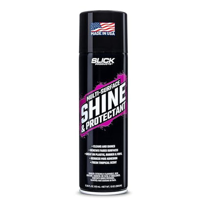 Slick Products Shine & Protectant Spray 17.35 FL OZ. - High Gloss Clear Coating Renew Vinyl, Plastic, Rubber, Trim, Tire, Engine, Car, Truck, Motorcycle, Dirt Bike - size: 1-Can (1 x 17.35-Fl. Oz. Can)