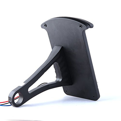 Motorcycle Bobber Custom Side Mount License Plate Frames Brake Tail Light Chrome - color: Black